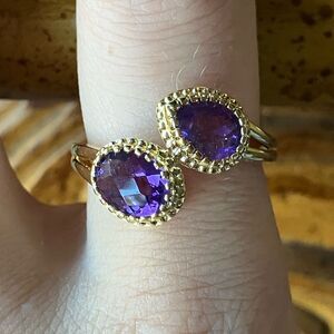 African Amethyst Sterling Silver Ring Size 9